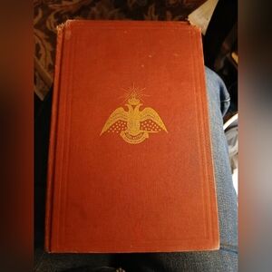 Morals And Dogma Scottish RiteVintage Red Book‎ with Gold Eagle Emblem